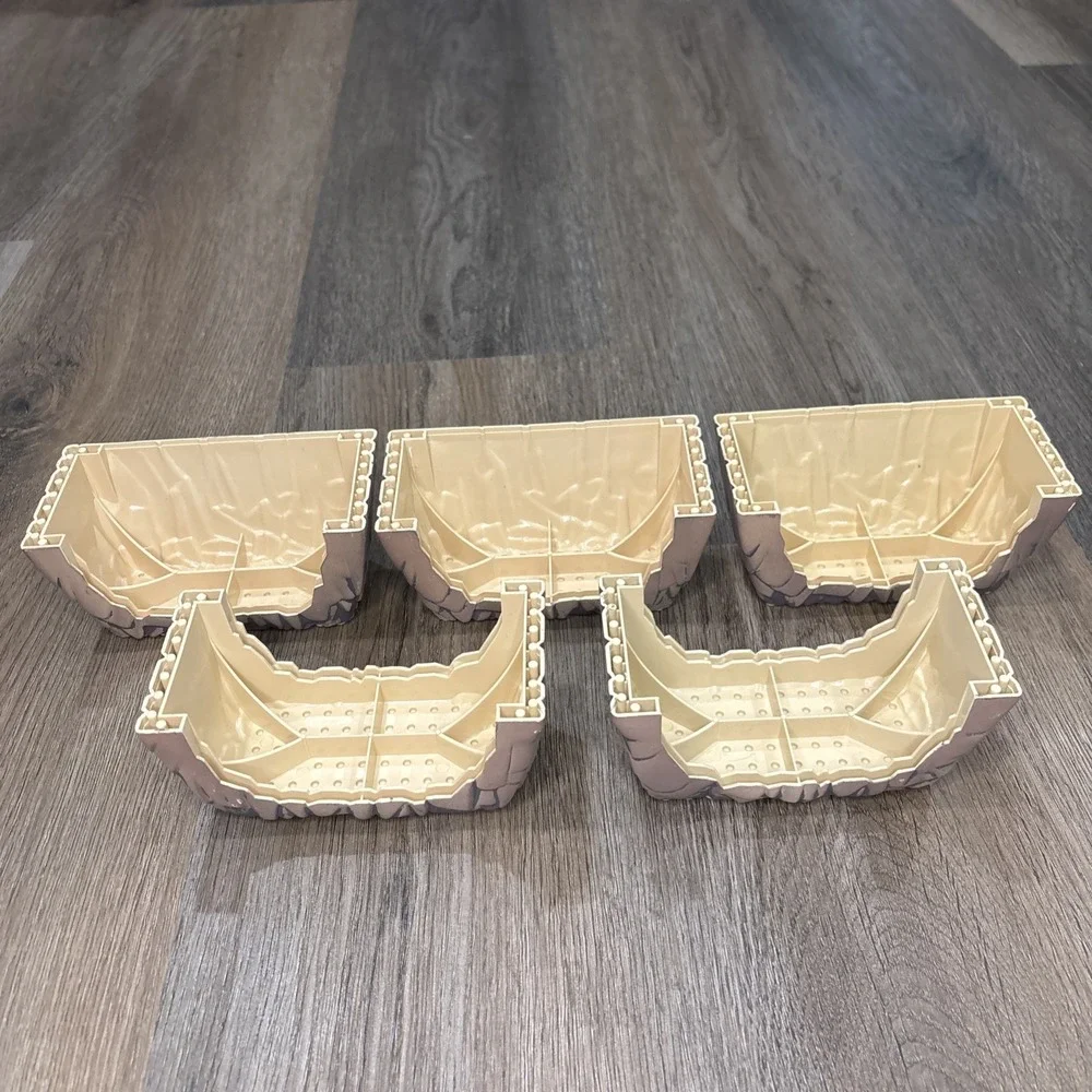 Mega Bloks 3676 Pyrates‎ Pirate Replacement Base Rock Wall Lot Of 5